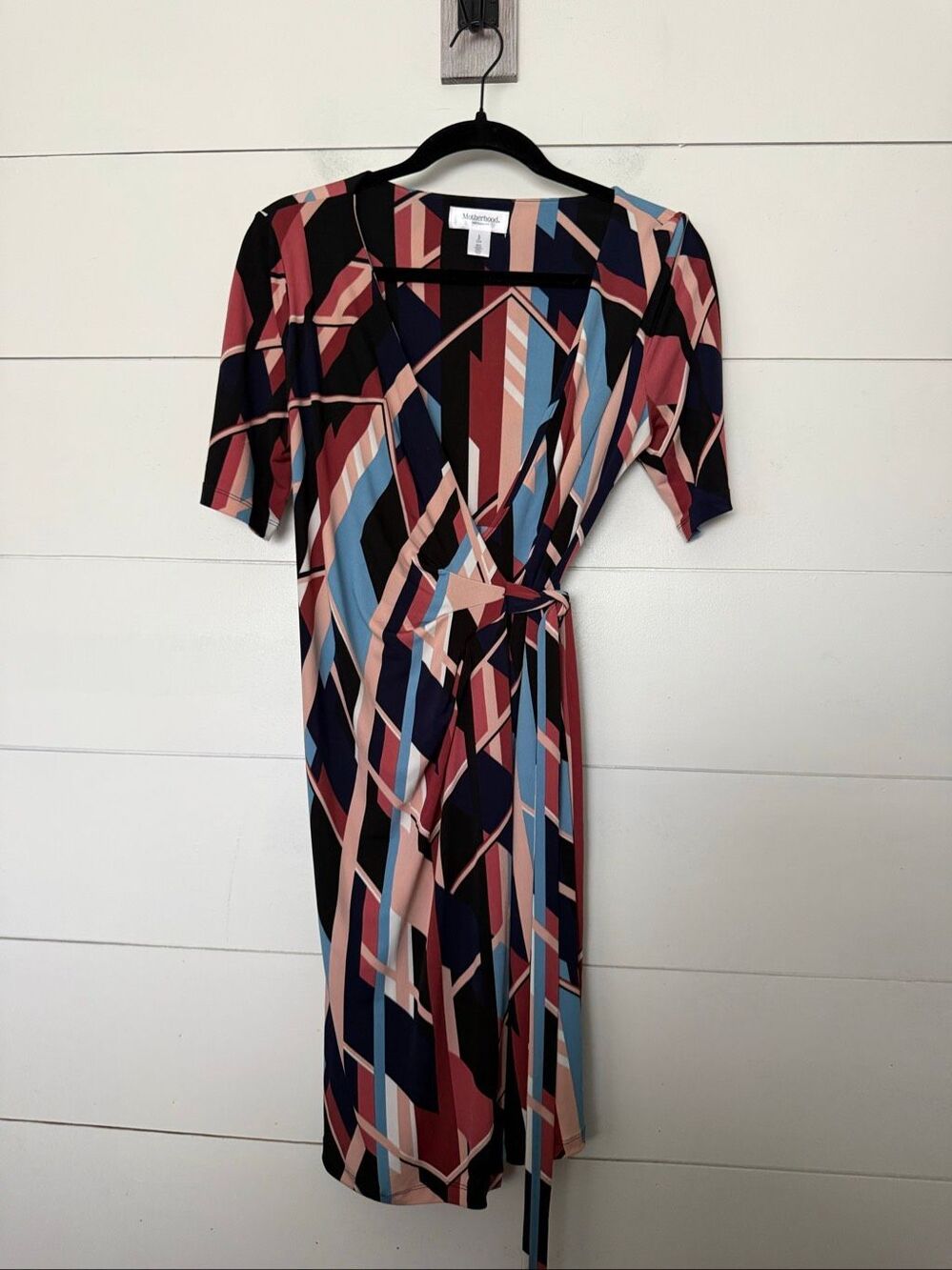 Motherhood Maternity Womens Small Multicolored Stretchy Wrap Dress